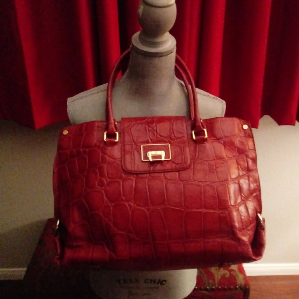 Oversize Red all leather bag